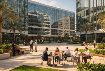 Modern Dubai business campus