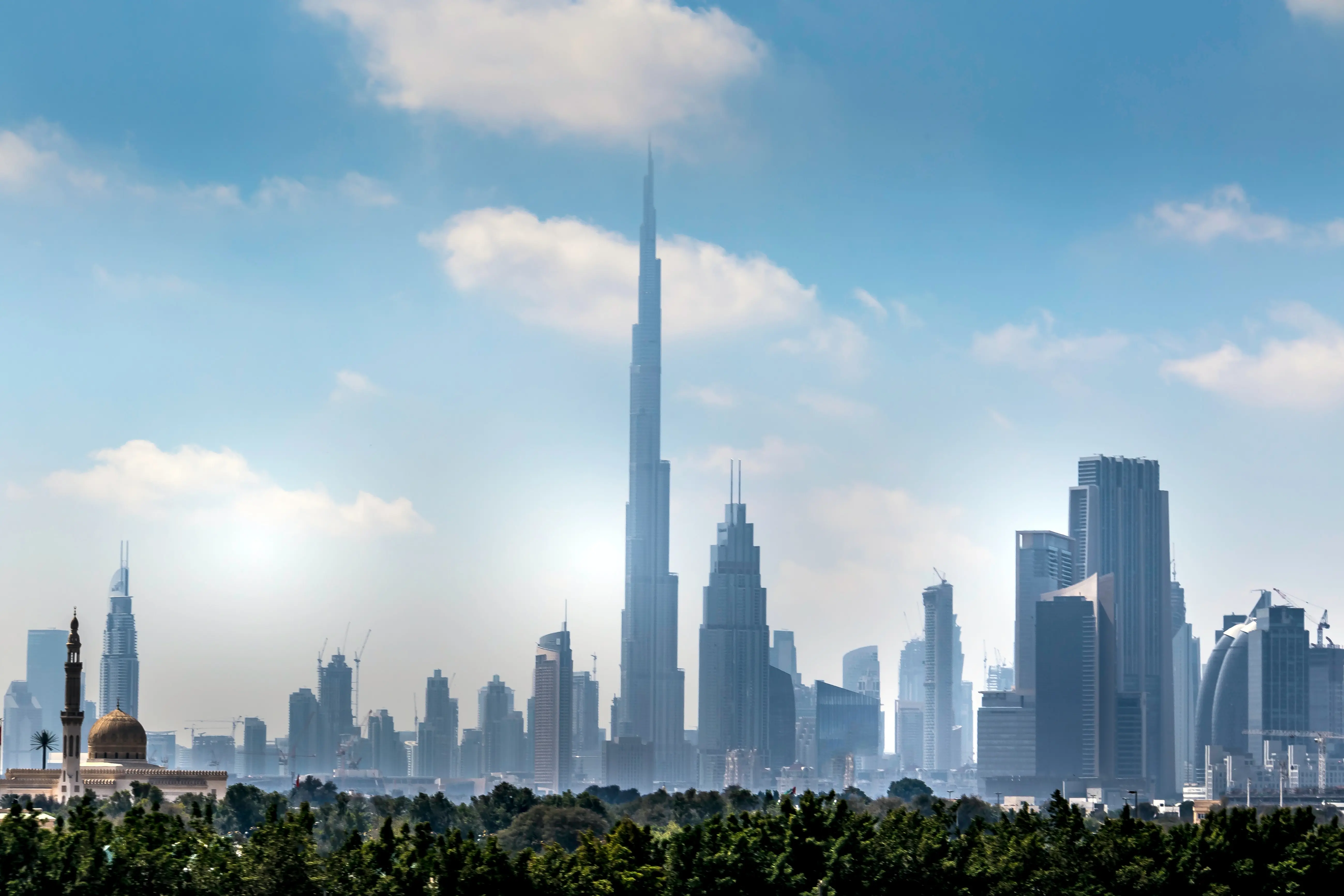 A view of Burj Khalifa and Dubai Skyline